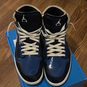 Jordan Blue and White High-Top Sneakers